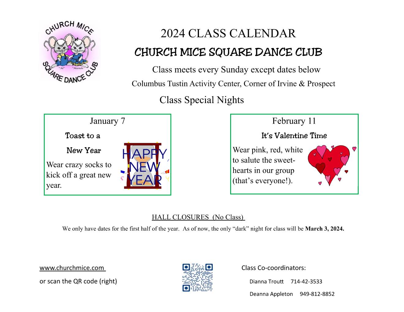 Class special events calendar Jan-Feb24