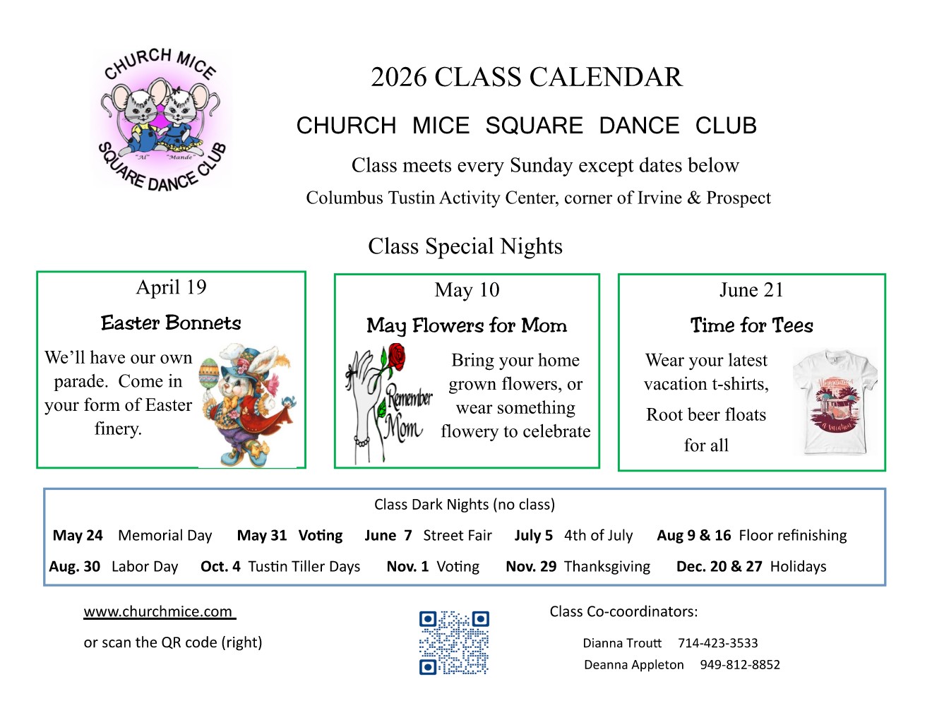 Class special events Apr-June 26